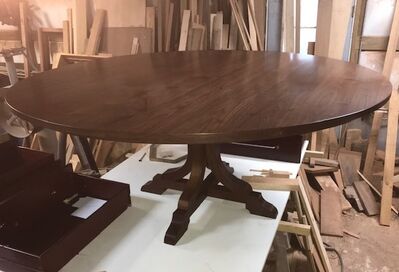 70'' dia Walnut Dining Table
