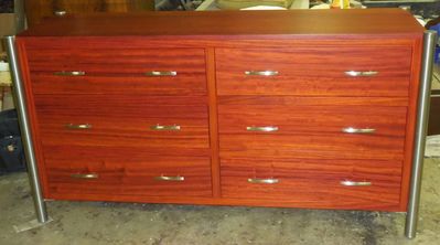 Padauk 6 drawer dresser
